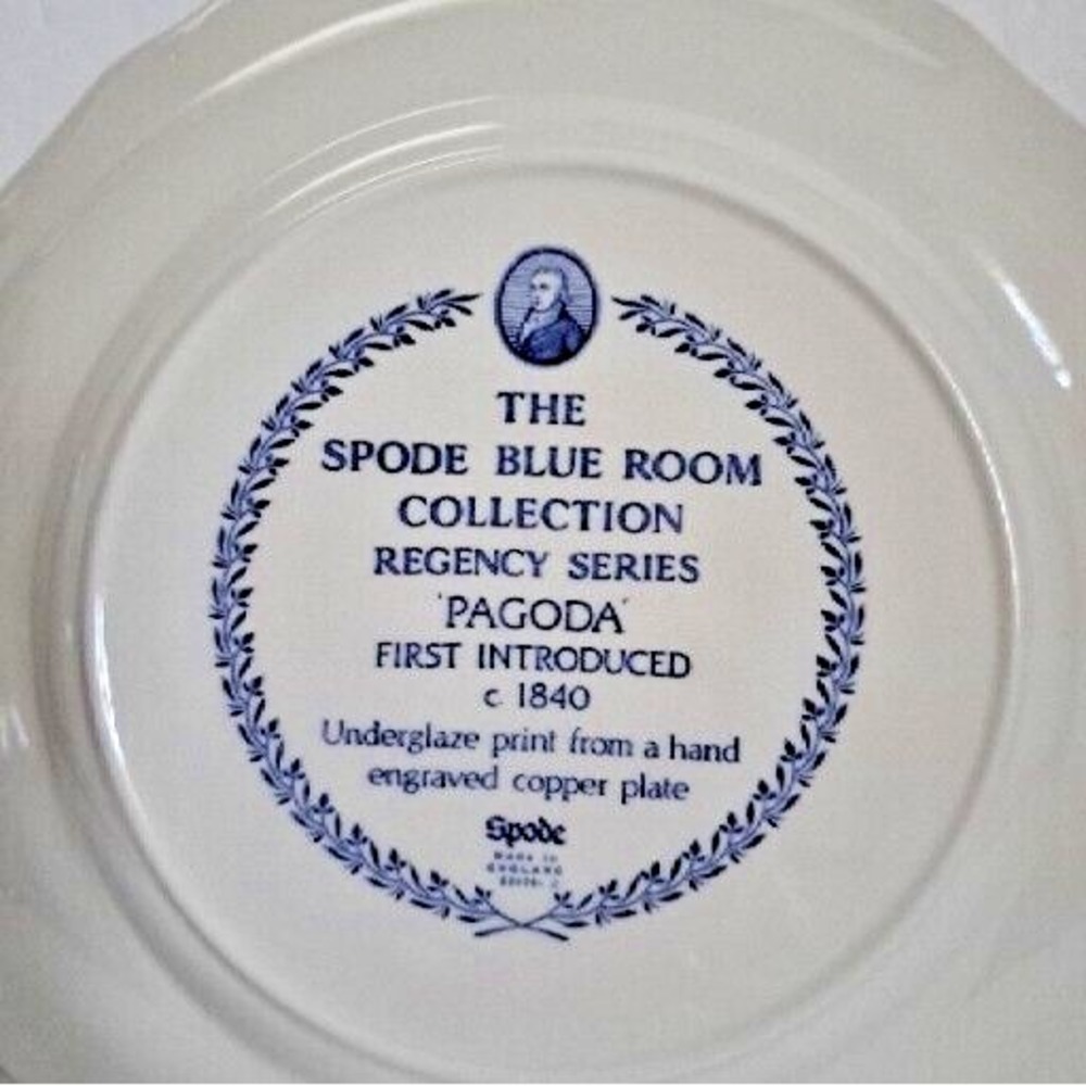 Spode Blue Room Collection Regency Series Pagoda 11" Plate Made in England - Picture 4 of 9